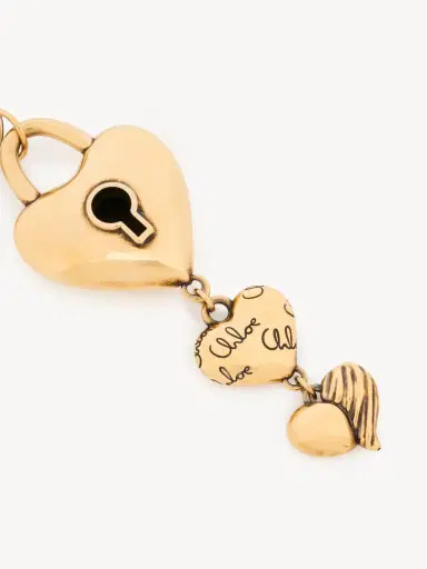 Chloé Chloé Symbols Multiple Hearts key ring bag charm in copper | Thumbnail 3