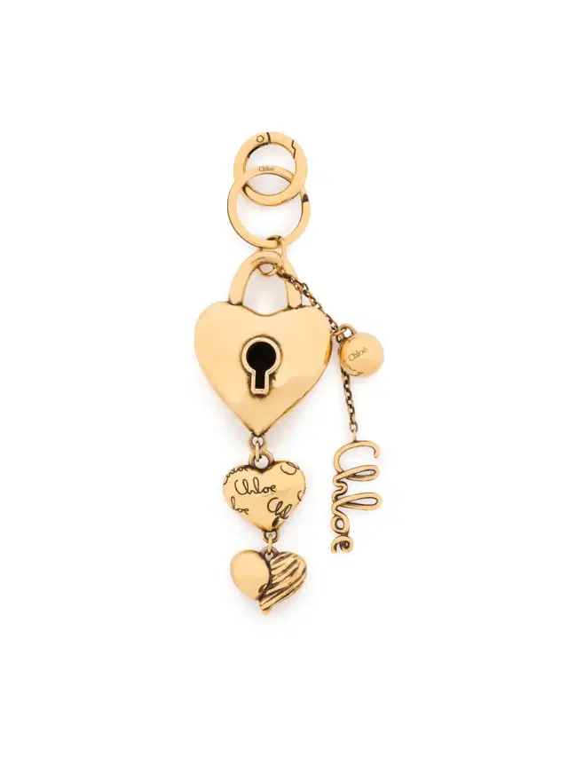 Chloé Chloé Symbols Multiple Hearts key ring bag charm in copper