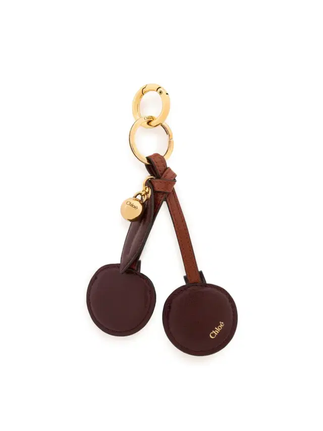 Chloé Chloé Symbols Cherry key ring bag charm in grained leather