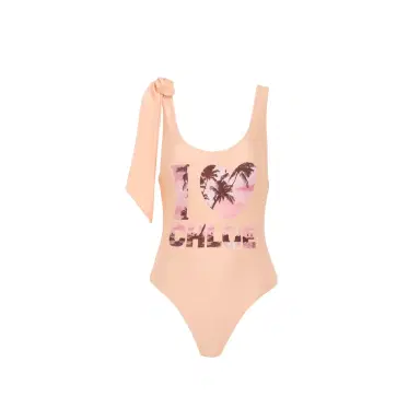 Chloé Knotted-strap one-piece logo swimsuit | Thumbnail 1