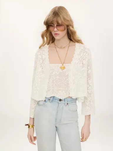 Chloé Cropped cardigan in a cotton knit | Thumbnail 4