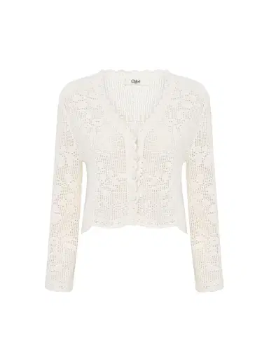 Chloé Cropped cardigan in a cotton knit | Thumbnail 1