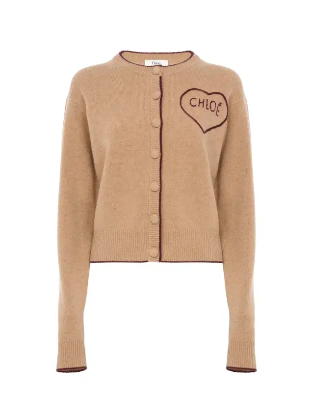 Chloé Fitted logo cardigan in a wool & cashmere knit