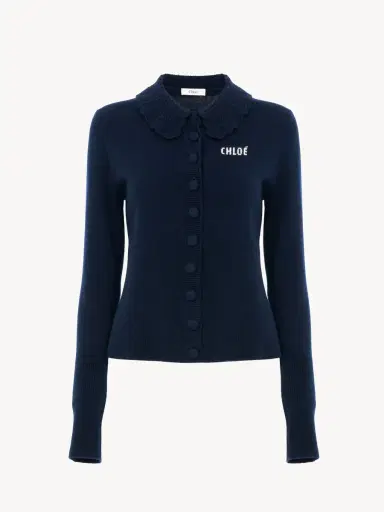 Chloé Fitted logo cardigan in a wool knit | Thumbnail 2 Chloé Fitted logo cardigan in a wool knit | Thumbnail 2