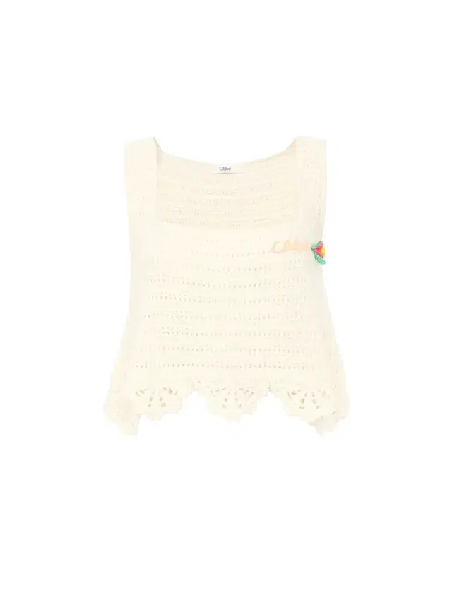 Chloé Sleeveless cropped top in crochet knit