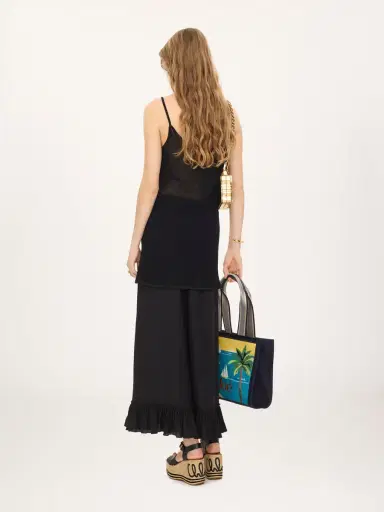 Chloé Thin-strap fitted logo mini dress in a cotton mesh knit | Thumbnail 5