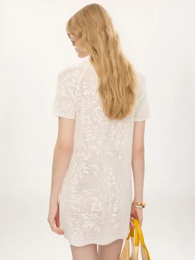 Chloé Short-sleeve fitted mini dress in a cotton knit | Thumbnail 5