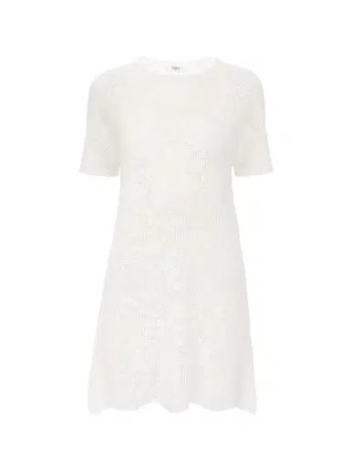 Chloé Short-sleeve fitted mini dress in a cotton knit | Thumbnail 1