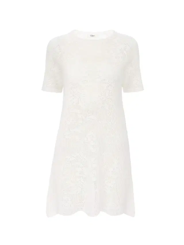 Chloé Short-sleeve fitted mini dress in a cotton knit