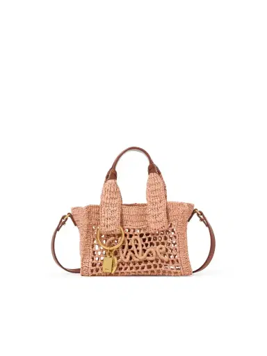 Chloé Mini Summer Banana east-west tote bag in raffia | Thumbnail 2