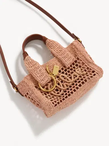 Chloé Mini Summer Banana east-west tote bag in raffia | Thumbnail 6