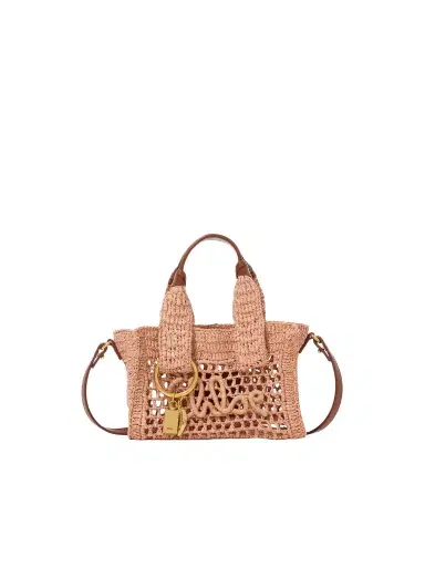 Chloé Mini Summer Banana east-west tote bag in raffia | Thumbnail 1