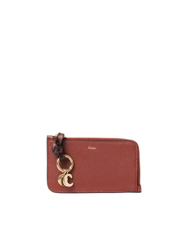 Alphabet wallet in grained leather