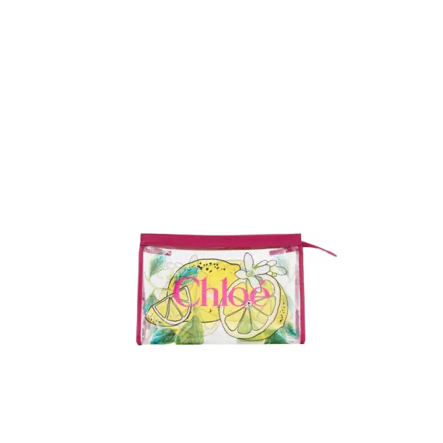 Chloé Chloé Soleil zipped pouch in lemon-print jelly