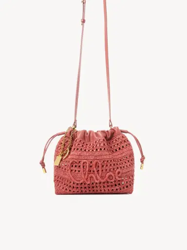 Chloé Mini Summer Banana drawstring shoulder bag in raffia | Thumbnail 2