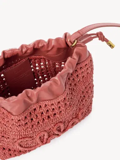 Chloé Mini Summer Banana drawstring shoulder bag in raffia | Thumbnail 6