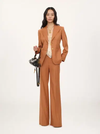 Chloé High-rise flared pants in wool gabardine | Thumbnail 3