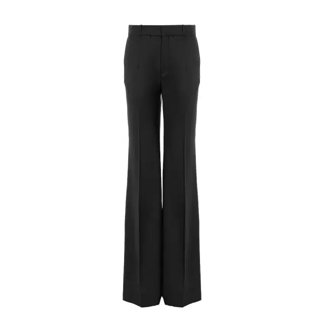 Chloé High-rise flared pants in wool grain de poudre