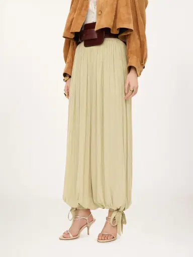 Chloé Fluid pleated pants in washed technical satin | Thumbnail 4