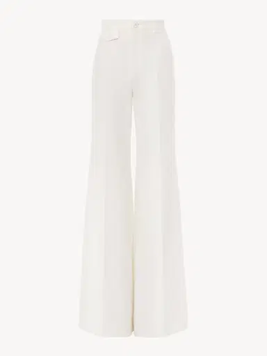 Chloé High-rise flared pants in cotton canvas | Thumbnail 2