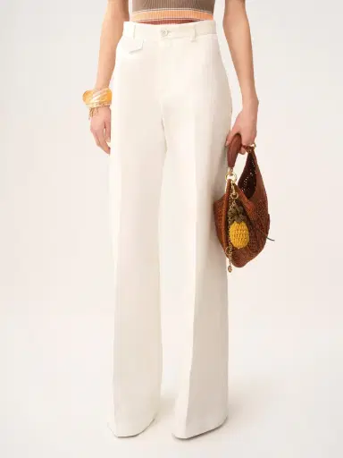 Chloé High-rise flared pants in cotton canvas | Thumbnail 4