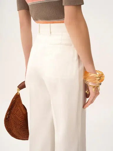 Chloé High-rise flared pants in cotton canvas | Thumbnail 6