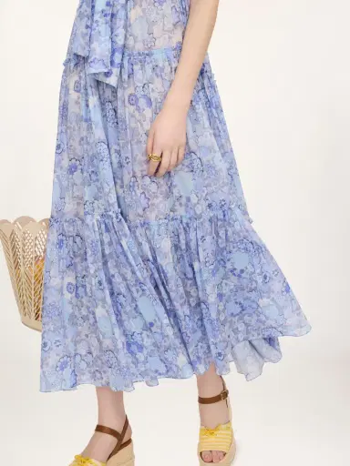 Chloé Tiered long dress in cotton voile | Thumbnail 7