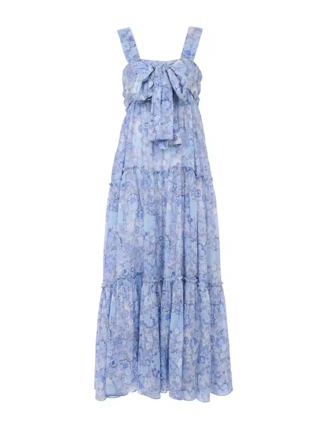 Chloé Tiered long dress in cotton voile