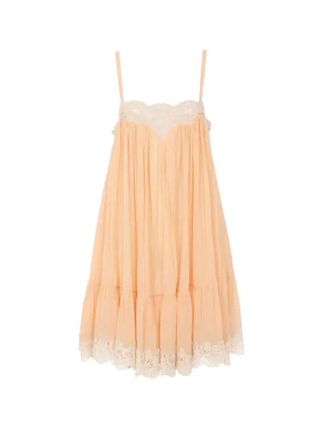 Chloé Thin-strap mini dress in silk georgette & lace
