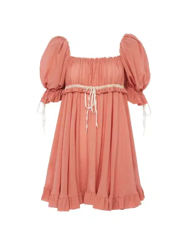 Chloé Puff-sleeve mini dress in silk georgette | Thumbnail 1