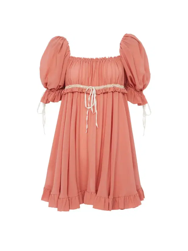 Chloé Puff-sleeve mini dress in silk georgette