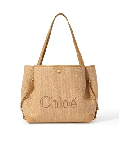 Chloé Chloé Clover double carry bag in raffia-effect fibers | Thumbnail 2