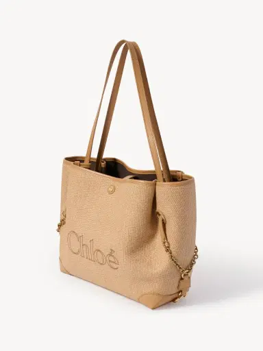 Chloé Chloé Clover double carry bag in raffia-effect fibers | Thumbnail 4