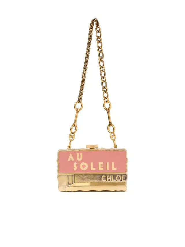 Chloé Chloé Soleil minaudière with chain in brass & enamel