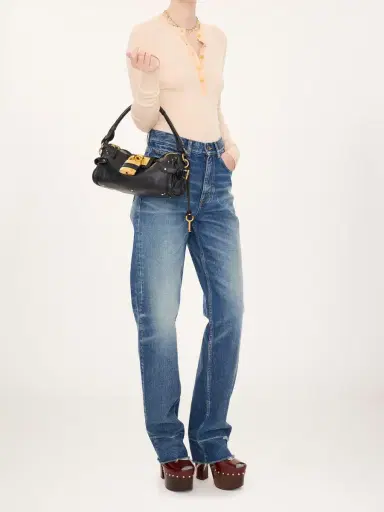 Chloé Small Paddington bag with strap in grained leather | Thumbnail 9