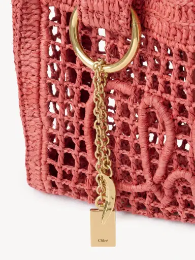 Chloé Small Summer Banana east-west tote bag with strap in raffia | Thumbnail 7