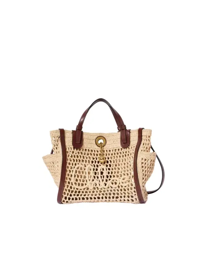 Chloé Small Chloé Iconic double carry bag in raffia