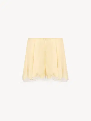 Chloé Fluid shorts in washed silk satin & lace | Thumbnail 2