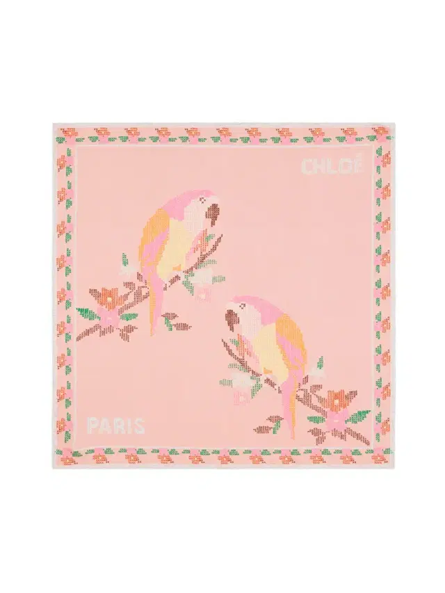 The Chloé Parrot square scarf in silk twill