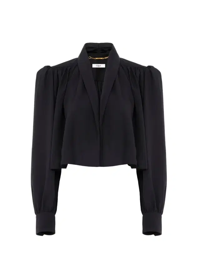 Chloé Gathered cropped jacket in washed viscose faille