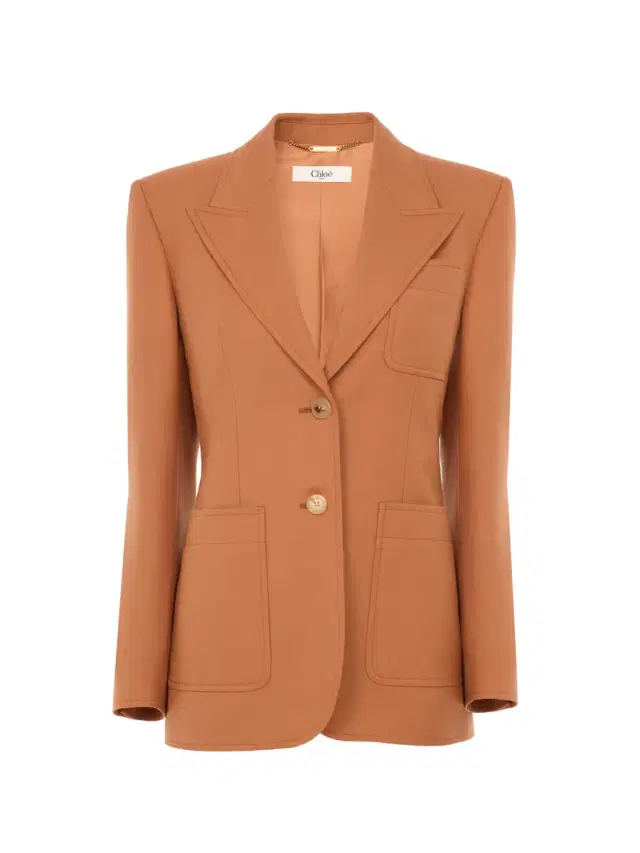 Chloé Single-breasted tailored jacket in wool gabardine