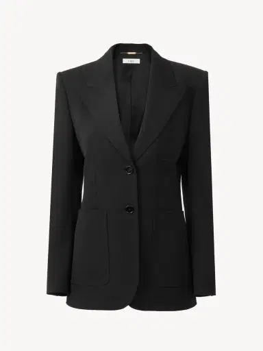 Chloé Single-breasted tailored jacket in wool grain de poudre | Thumbnail 2