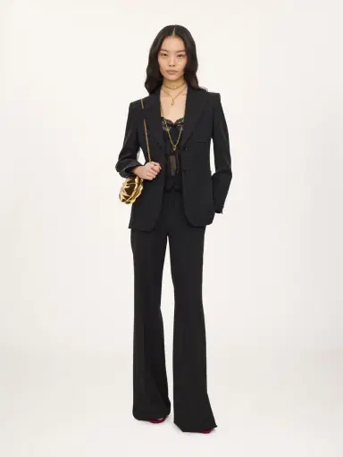 Chloé Single-breasted tailored jacket in wool grain de poudre | Thumbnail 3