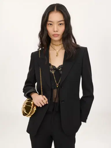 Chloé Single-breasted tailored jacket in wool grain de poudre | Thumbnail 4