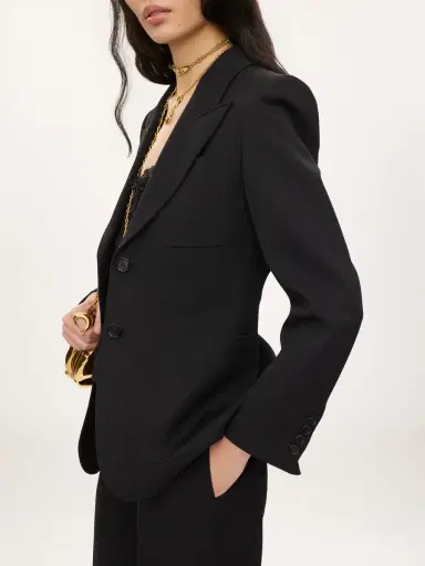Chloé Single-breasted tailored jacket in wool grain de poudre | Thumbnail 6