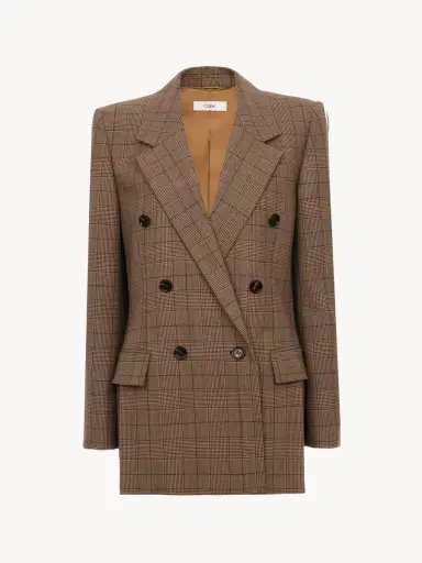 Chloé Double-breasted tailored jacket in check wool | Thumbnail 2