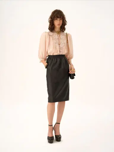 Chloé Knee-length pencil skirt in leather | Thumbnail 3