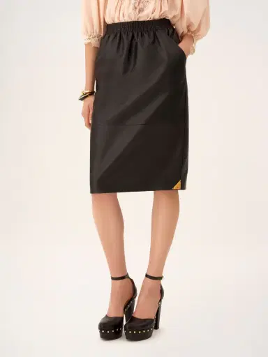 Chloé Knee-length pencil skirt in leather | Thumbnail 4