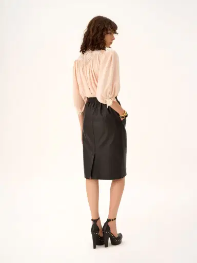 Chloé Knee-length pencil skirt in leather | Thumbnail 5