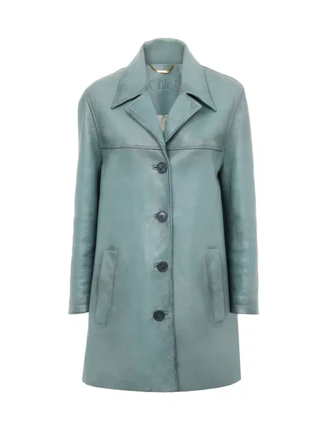 Chloé Single-breasted long jacket in leather